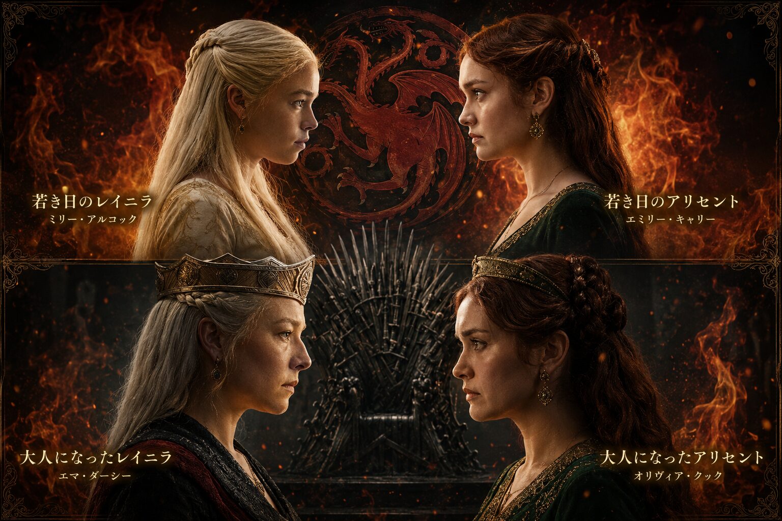『ハウス・オブ・ザ・ドラゴン』主役級女優2名交代の裏話|レイニラ役とアリセント役の4人が魅せた10年の絆と愛憎とは
