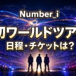 大規模ドームのステージと世界へ伸びる光で、Number_i初ワールドツアーの日程・チケット情報を表した画像