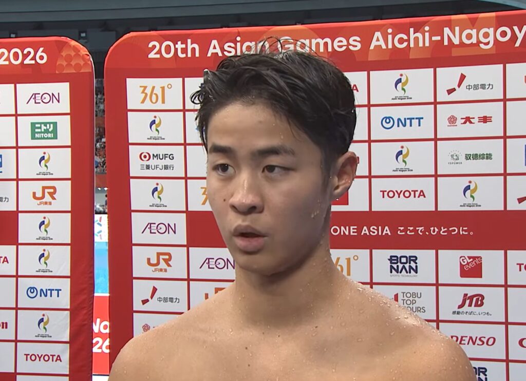 小島夢貴(こじま・ゆめき)選手がアジア大会の男子400m個人メドレーで金メダルを獲得