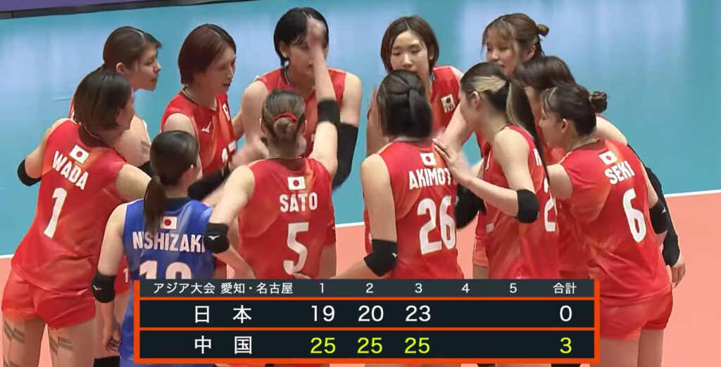 アジア大会2026の女子バレーボール日本代表は、2026年9月22日の試合にセットカウント0―3で敗れ、銀メダル