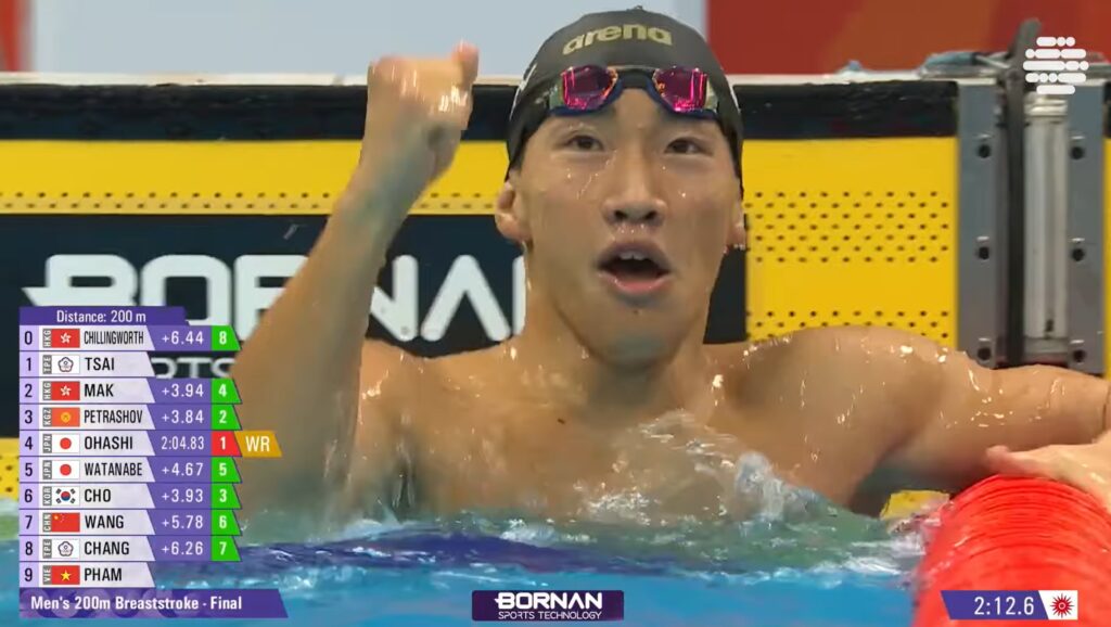 17歳の大橋信(おおはし・しん)選手が、2026年9月24日の愛知・名古屋アジア大会で男子200m平泳ぎの世界記録