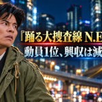 『踊る大捜査線 N.E.W.』の人物像と、動員1位・週末興収減少を対比した画像