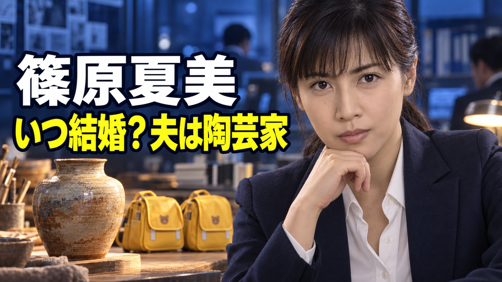 刑事の篠原夏美と、陶芸家の夫・双子の子どもを象徴するアイキャッチ画像
